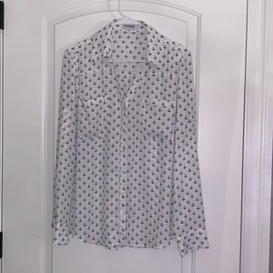 Express anchor printed portofino button-up